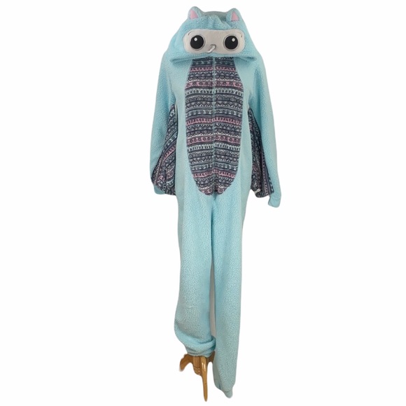 Secret Treasures Mint Owl Hooded Zip Up Onesie Pajamas